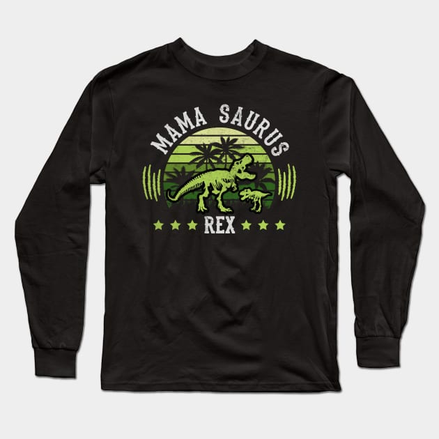Mama Saurus Rex Dinosaur Saurian Long Sleeve T-Shirt by Print-Dinner